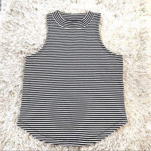 Madewell Black and White Striped Tank